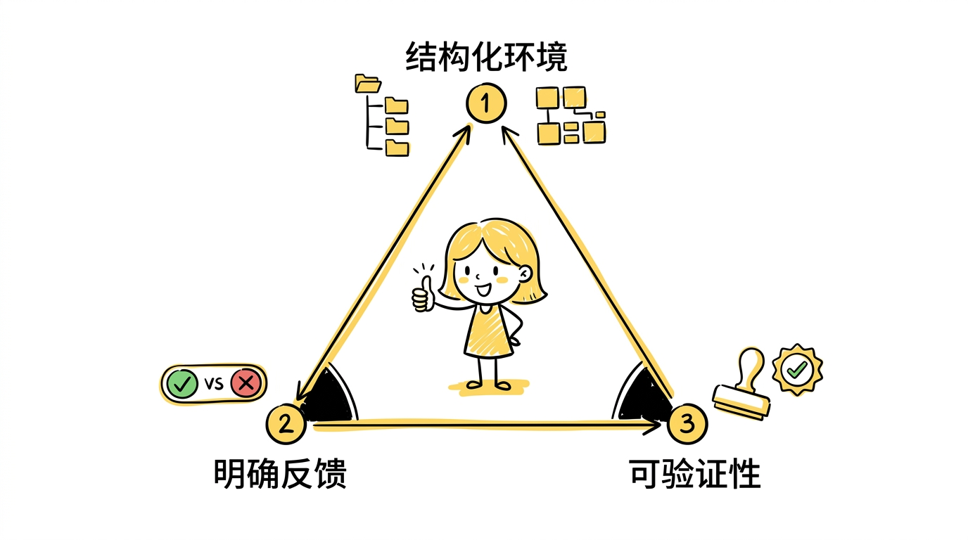 代码场景最先爆发的三大原因:结构化环境、明确反馈、可验证性