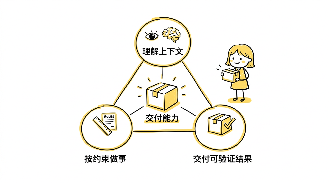 Code Agent 的「交付能力」三要素:理解上下文、按约束做事、交付可验证结果