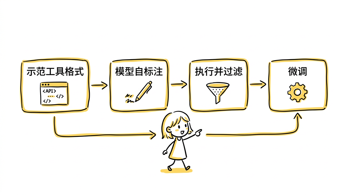 Toolformer 自监督工具学习四步流程