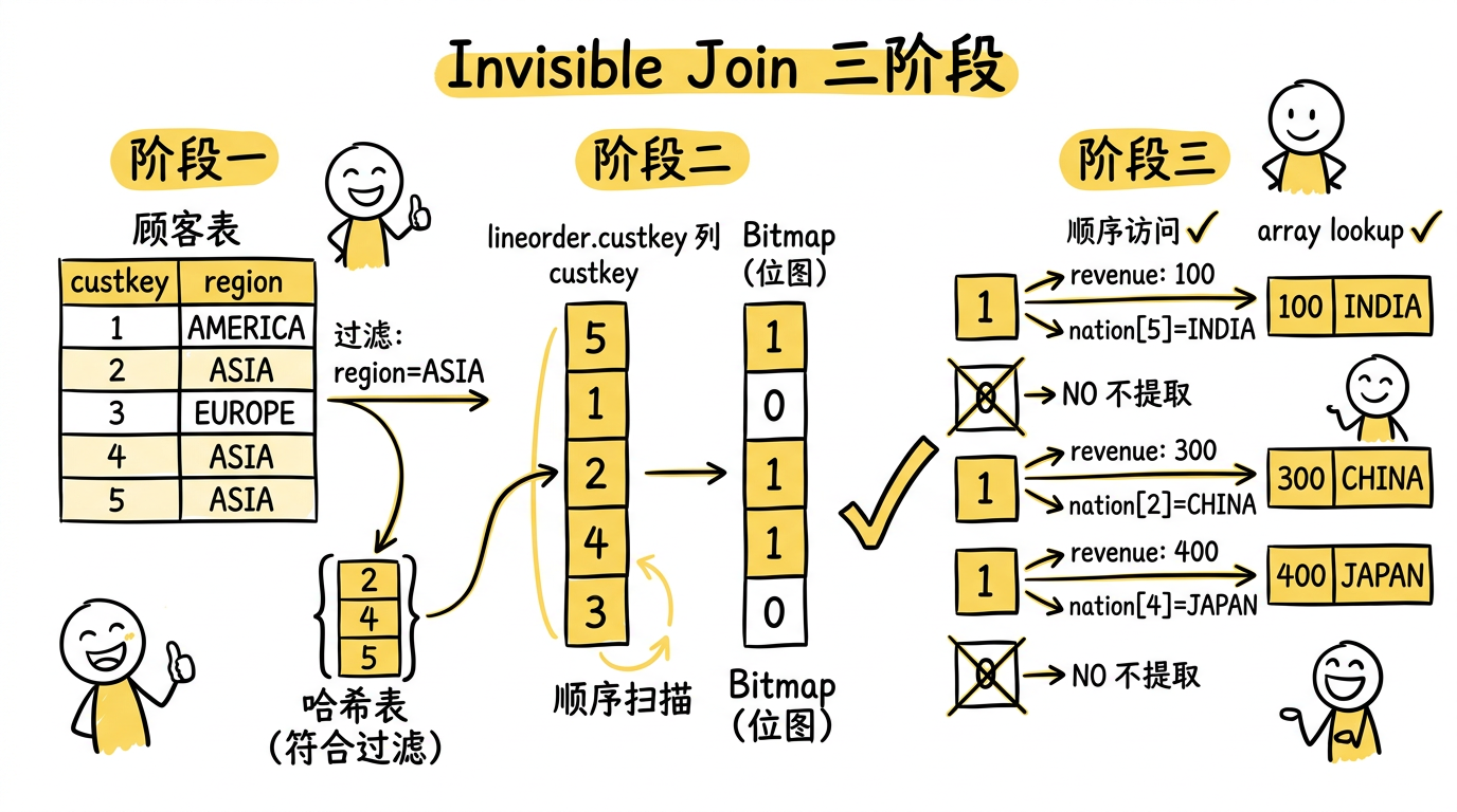 Invisible Join 三阶段流程