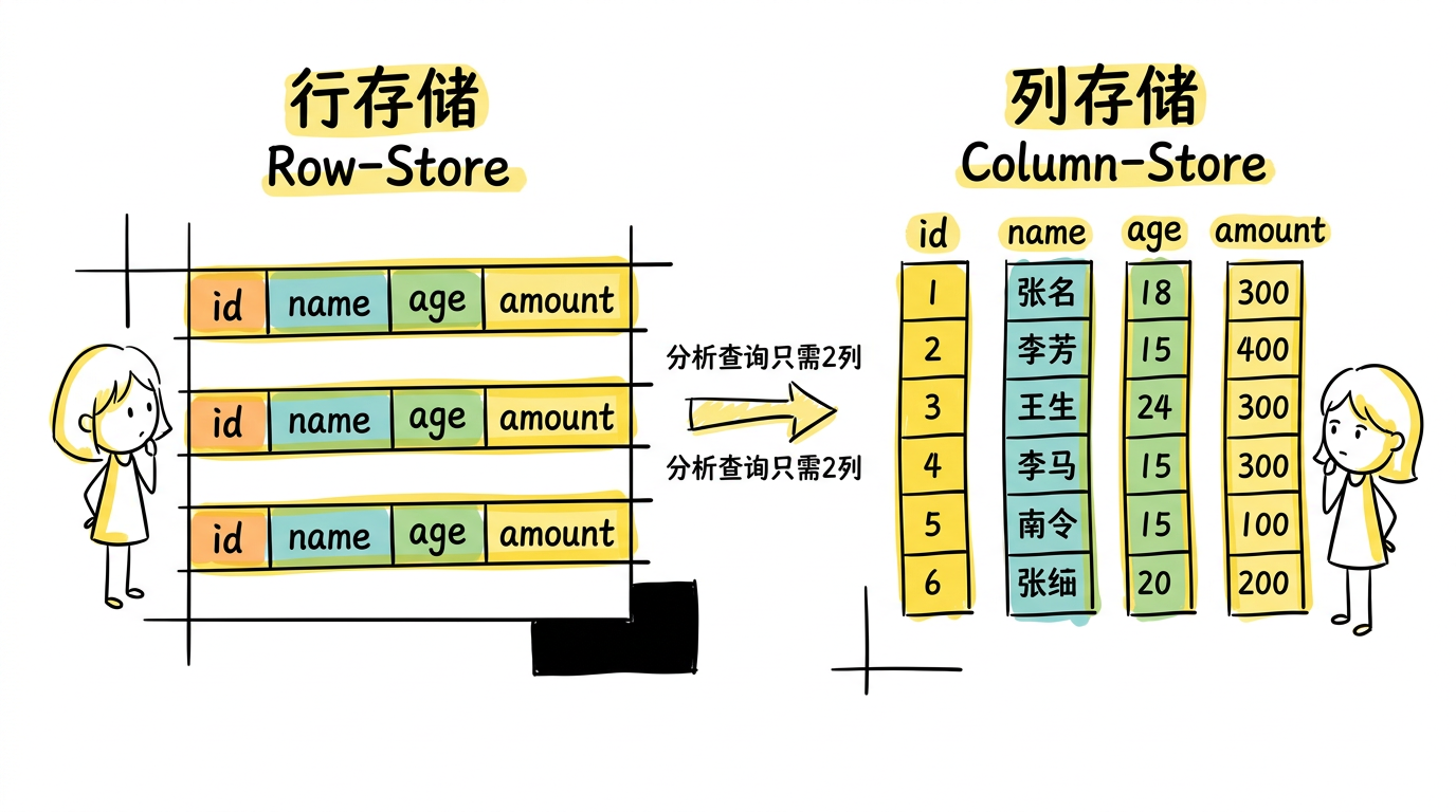 行存 vs 列存存储格式对比