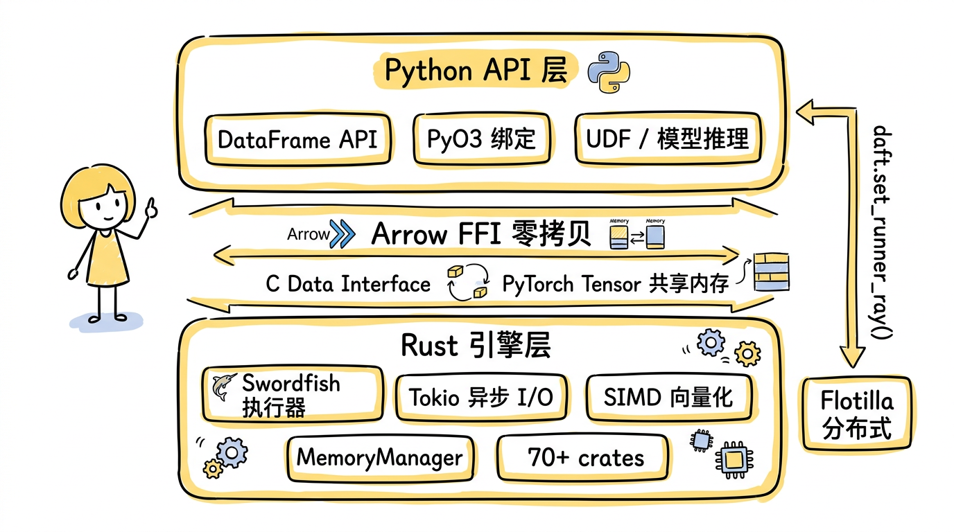 Daft 架构：Python API + Rust 引擎